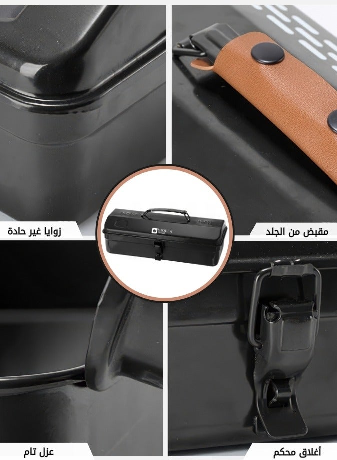VIOLLA wisal Luxury metal tea and coffee bag for travel and outings, fully equipped, portable with a leather handle and internal protection, easy to carry, a luxurious and elegant gift for authentic tea lovers, a luxurious tea experience.  - Image 2