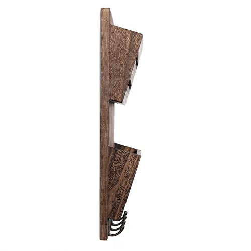 MOOACE Mail Organizer Wall Mount with Key Hooks, 2-Slot Wood Mail and Key Holder, Wall File Organizer Office Letter Folder Accessories Organizer Home Farmhouse Decor - Image 3