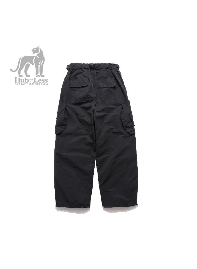 Hub For Less Men’s Microfiber Parachute Cargo Pants – Ultra-Wide Fit with Statement Pocket Design - Image 1