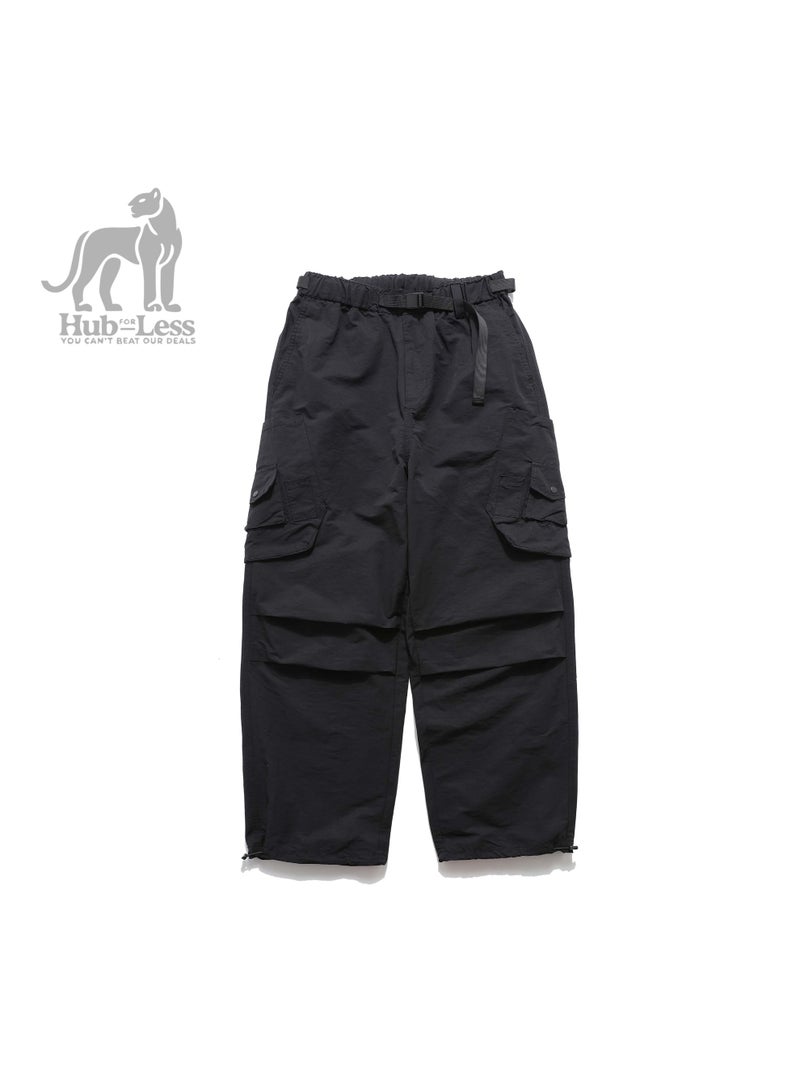 Hub For Less Men’s Microfiber Parachute Cargo Pants – Ultra-Wide Fit with Statement Pocket Design - Image 2