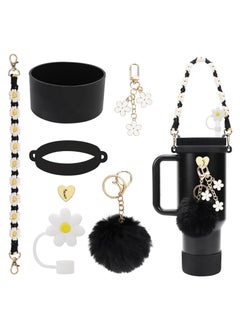 spa luxetique Stanley Cup Accessories Set Including Water Bottle Handle Strap, Siliocne Stanley Cup Boot, Siliocne Straw Cover, Stanley Charms for Stanley Cup 40oz & 30oz Tumbler  - Image 1