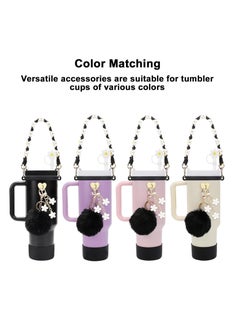spa luxetique Stanley Cup Accessories Set Including Water Bottle Handle Strap, Siliocne Stanley Cup Boot, Siliocne Straw Cover, Stanley Charms for Stanley Cup 40oz & 30oz Tumbler  - Image 2