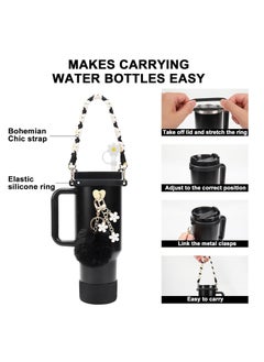 spa luxetique Stanley Cup Accessories Set Including Water Bottle Handle Strap, Siliocne Stanley Cup Boot, Siliocne Straw Cover, Stanley Charms for Stanley Cup 40oz & 30oz Tumbler  - Image 3