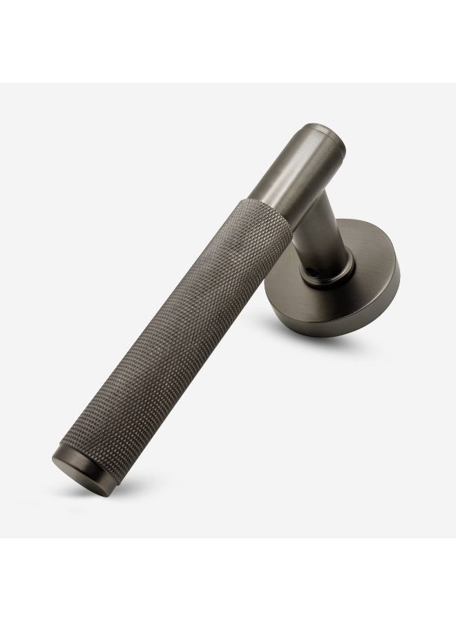 CINCINNO Fidelis/A Premium Anti-Rust Brass Door Handle Pair – Durable & Stylish for Home & Office, UV Protection, 2-Year Color & 5-Year Mechanical Warranty, Salt Spray Tested (Gun Metal Grey)  - Image 2