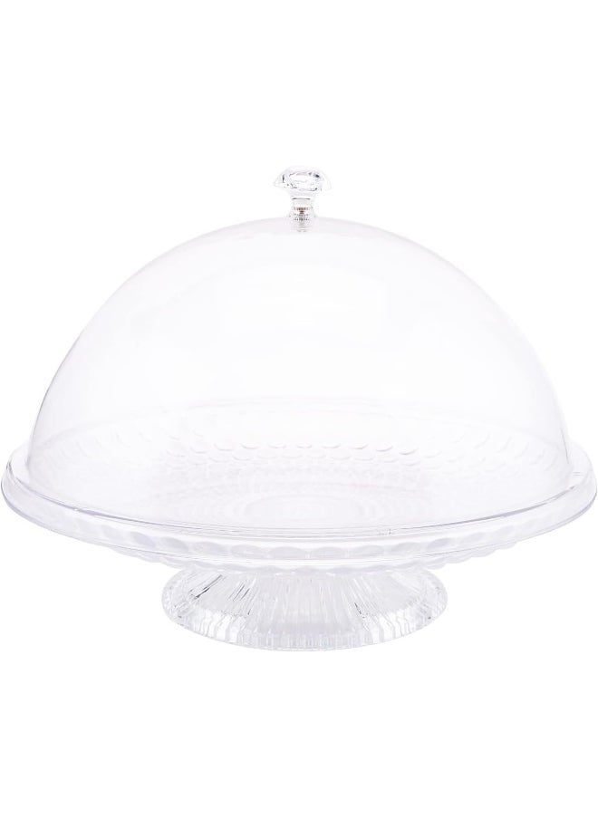 AKDC - AKDC Glass Cake Display Stand With Dome-Shaped Cover With Knob - Image 1