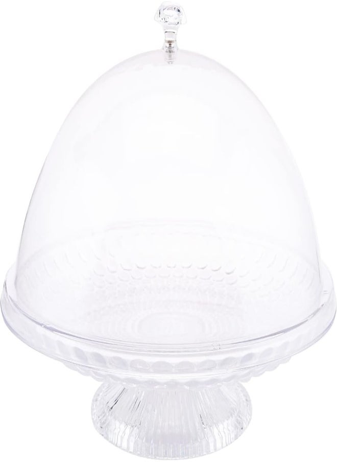 AKDC - AKDC Glass Cake Display Stand With Dome-Shaped Cover With Knob - Image 1