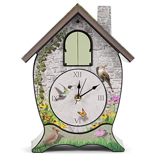 Mark Feldstein & Associates Mark Feldstein Garden Cottage Singing Cardinal Tabletop Wall Sound Cuckoo Clock 14x10 - Image 3