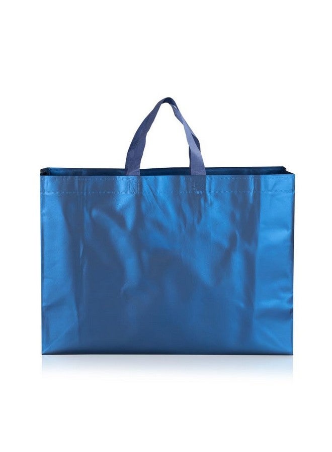 Drapme Large Size Pack of 30 Pcs Matt Metallic Laminated Non-Woven Reusable Eco-Friendly Party Return Gift Bags (Navy Blue) (Large 17x12x5 Inch) - Image 4