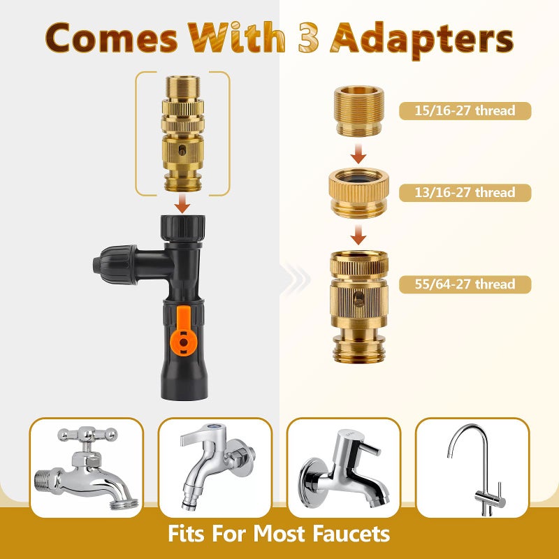 hygger Bucket-Free Aquarium Water Change Kit Metal Faucet Connector Fish Tank Vacuum Siphon Gravel Cleaner with Long Hose 49FT Drain & Fill - Image 3