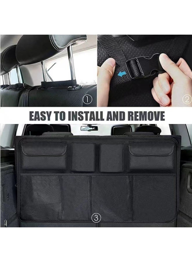 منظمات مقاعد السيارة الخلفية، وسائد المقاعد، منظمات المقاعد الخلفية، وأكياس التخزين بمحامل أجهزة اللوحة сенсорية، مثالية لأكسسوارات السفر وأحتياجات الرحلات الطريقية. - Image 4