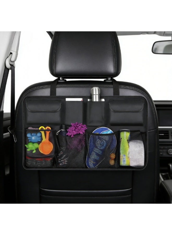 منظمات مقاعد السيارة الخلفية، وسائد المقاعد، منظمات المقاعد الخلفية، وأكياس التخزين بمحامل أجهزة اللوحة сенсорية، مثالية لأكسسوارات السفر وأحتياجات الرحلات الطريقية. - Image 2