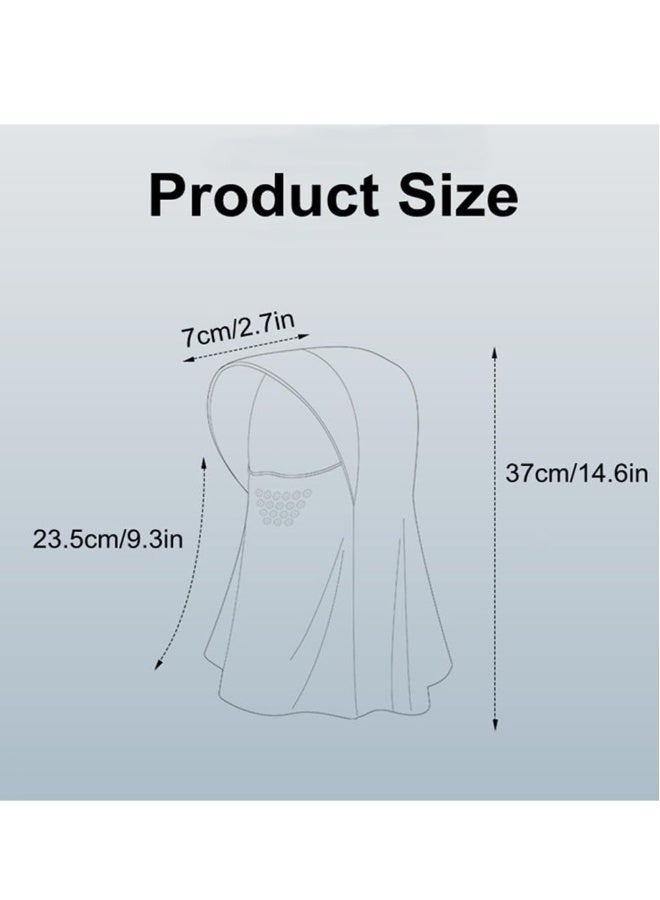 Unisex Sunscreen Mask with Hat-Brim, Breathable Ice Silk Face Cover, UV Protection for Summer Outdoor Sports (Grey) - Image 4
