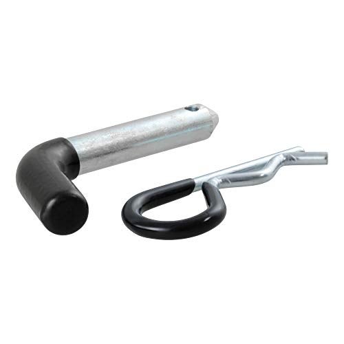 Curt BKDK CURT 21410 Trailer Hitch Pin & Clip with Vinyl-Coated Grip, 1/2-Inch Diameter, Fits 1-1/4-Inch Receiver, Clear ZINC - Image 1