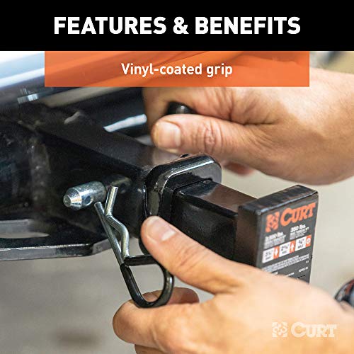 Curt BKDK CURT 21410 Trailer Hitch Pin & Clip with Vinyl-Coated Grip, 1/2-Inch Diameter, Fits 1-1/4-Inch Receiver, Clear ZINC - Image 4