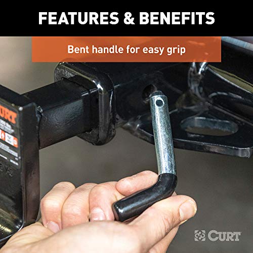 Curt BKDK CURT 21410 Trailer Hitch Pin & Clip with Vinyl-Coated Grip, 1/2-Inch Diameter, Fits 1-1/4-Inch Receiver, Clear ZINC - Image 5