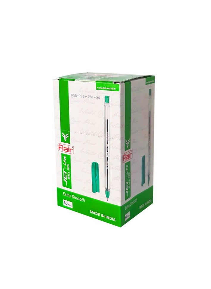 Jet-Line Ball Pen Set of 50 Pcs, Green