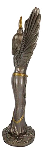 Ebros Gift Egyptian Goddess Isis Ra with Open Wings Statue 12" Tall Deity of Motherhood Magic Wisdom and Nature Home Decorative Sculpture Gods of Egypt Accent (Bronze Patina) - Image 4