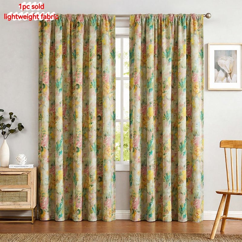 Watercolor Rose Blackout Rod Pocket Curtain 39x51 Inch - Image 5