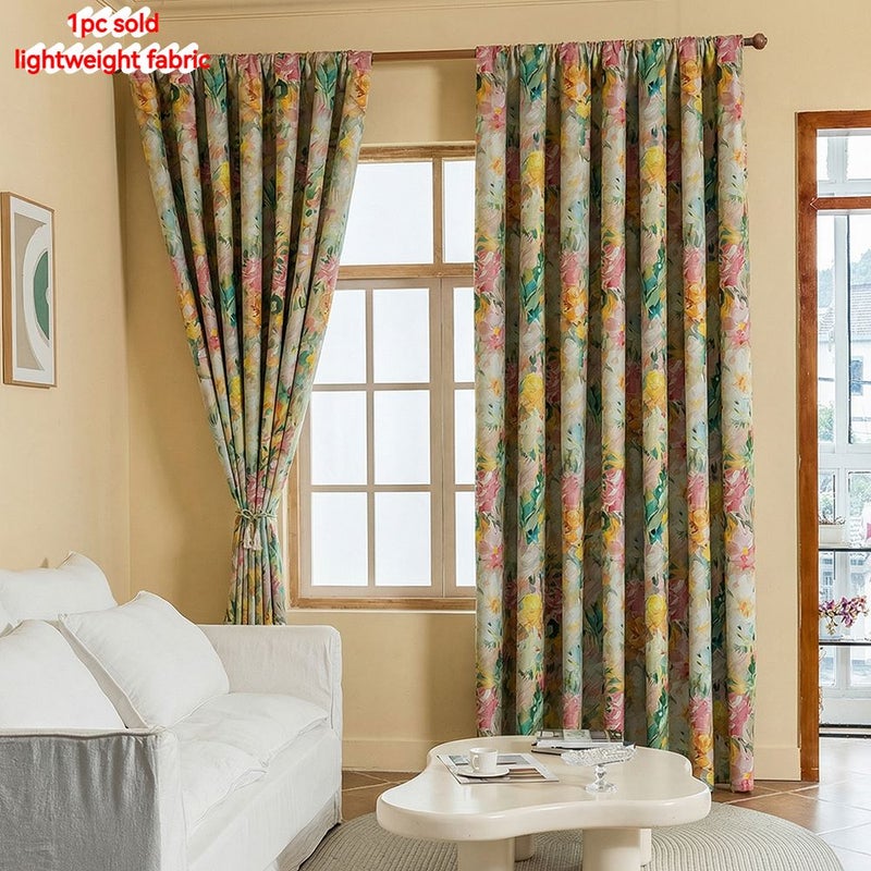 Watercolor Rose Blackout Rod Pocket Curtain 39x51 Inch - Image 2