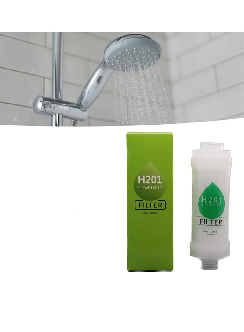 هالونهي فلتر دش من الراتنج سهل التركيب، فلتر رأس دش بفيتامين سي، منقي مياه عسرة، فلتر دش بالكلور والفلورايد، فلتر مياه نظيف، رأس دش مع حبات - Image 1