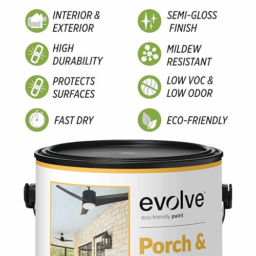 EVOLVE Porch & Floor: Fast-Dry, High Durability, Scratch-Resistant Paint for Wood & Concrete Surfaces (Battleship Grey, 5- Gallon) - Image 2