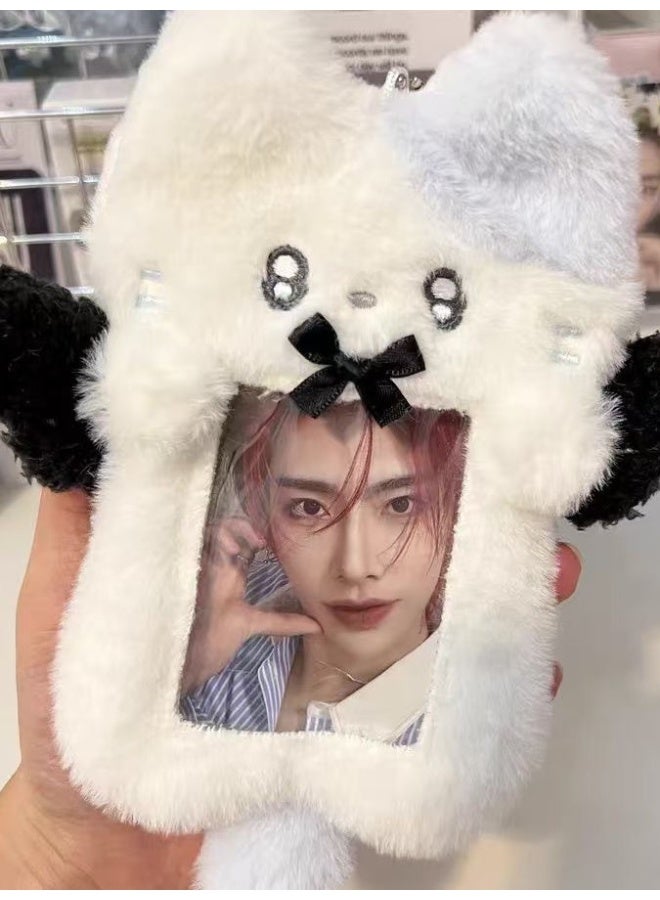 NIBEMINENT 1 - Piece Kitten Kpop Photo Card Holder Pendant Key Chain ID Badge Holder ID Card Holder Photo Card Protector for School ID Office ID Access Card for Women Girls - Image 1