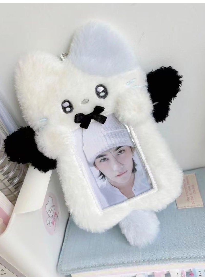 NIBEMINENT 1 - Piece Kitten Kpop Photo Card Holder Pendant Key Chain ID Badge Holder ID Card Holder Photo Card Protector for School ID Office ID Access Card for Women Girls - Image 2