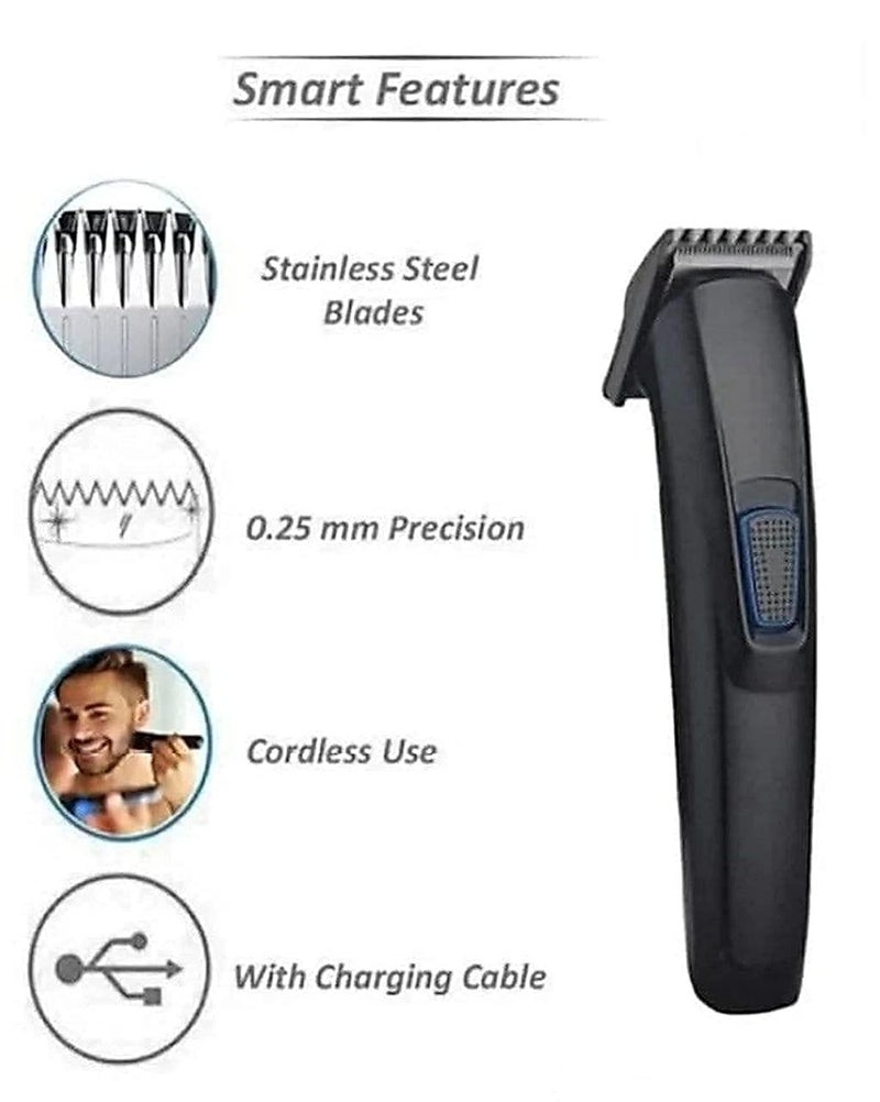 Concepta Men Professional Hair Clipper Design Perfect Shaver And Haircut Rechargeable Beard And Moustaches Hair Machine And Trimming With Cord And Without Cordless Use Black Colour - Image 2