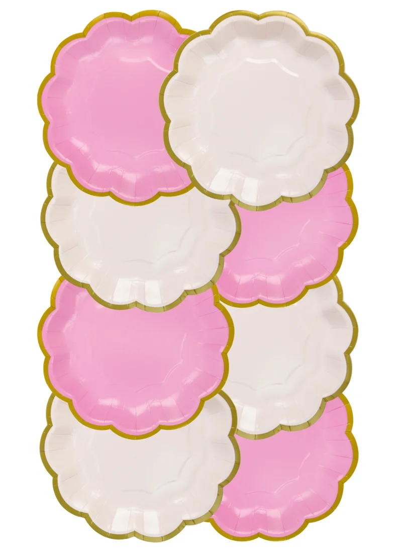 Talking Tables We Heart Pink 7 Inch Plate, 2 Designs, 12pack