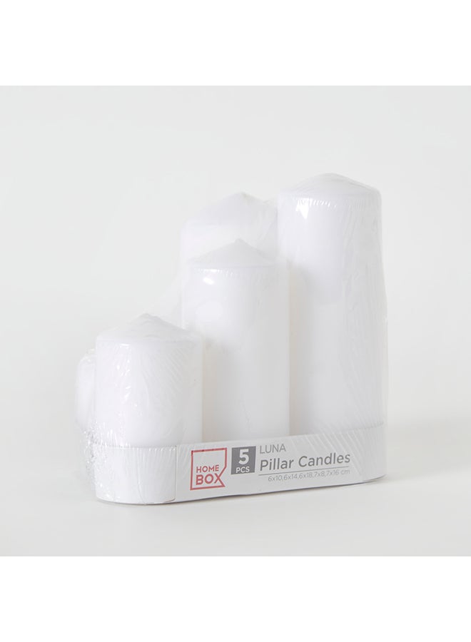Home Box Luna 5-Piece Pillar Candle Set 6 x 18 x 6 cm  - Image 4