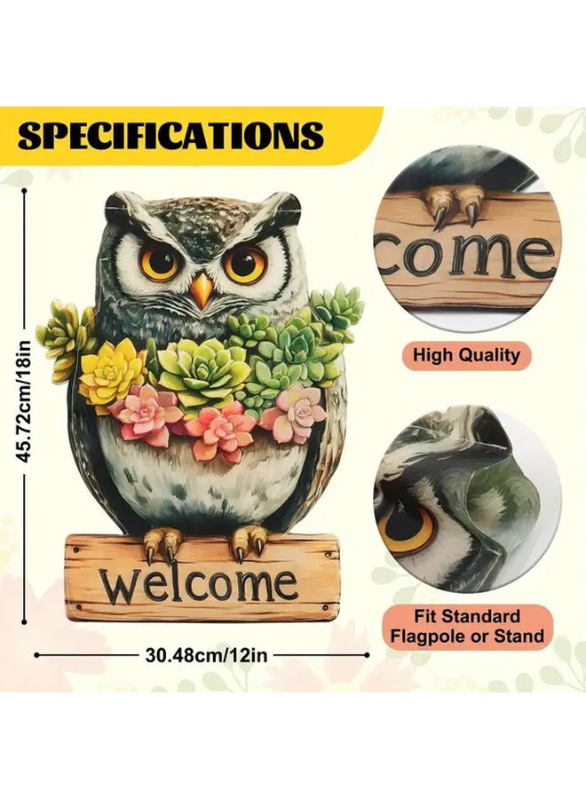 Owl Garden Flag Double Sided 12x18 Inch Seasonal Outdoor Yard Porch Decoration - Image 2