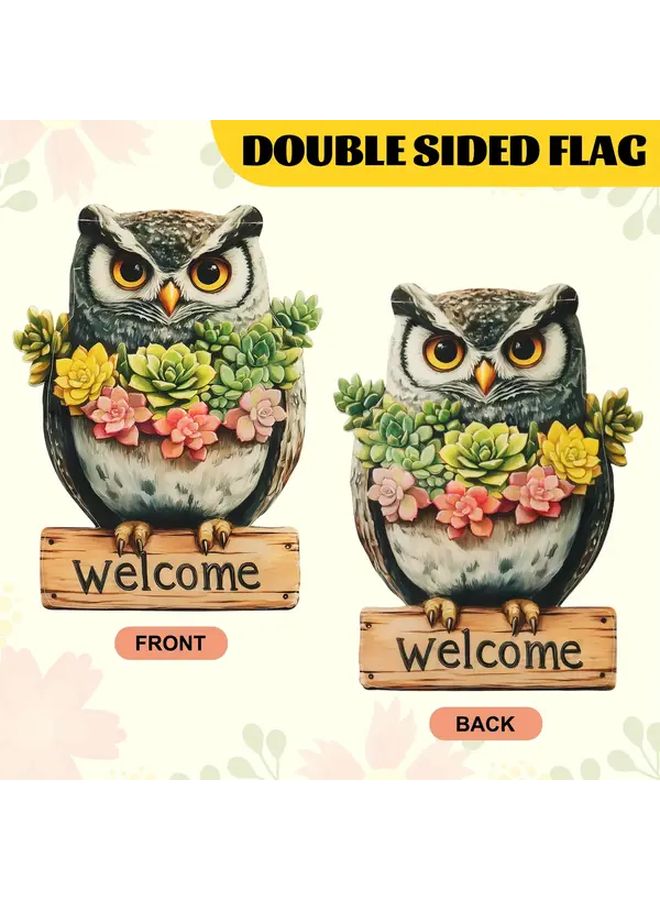 Owl Garden Flag Double Sided 12x18 Inch Seasonal Outdoor Yard Porch Decoration - Image 3