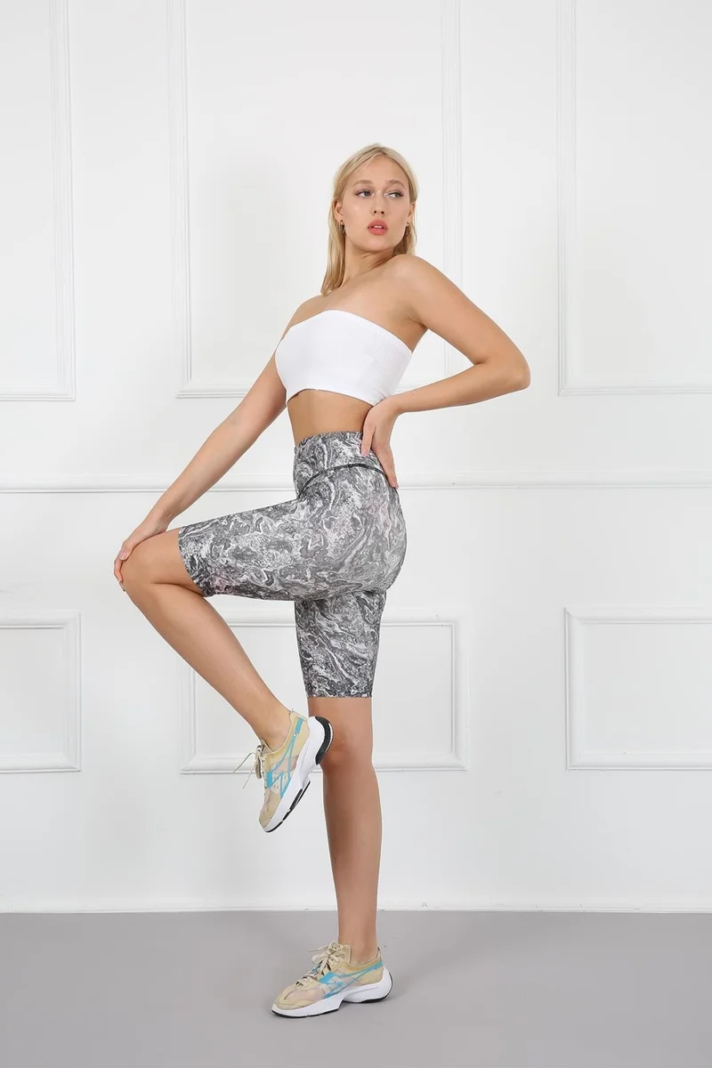 اروافيت 4025-96 Digital Printed High Waist Shorts and Tights