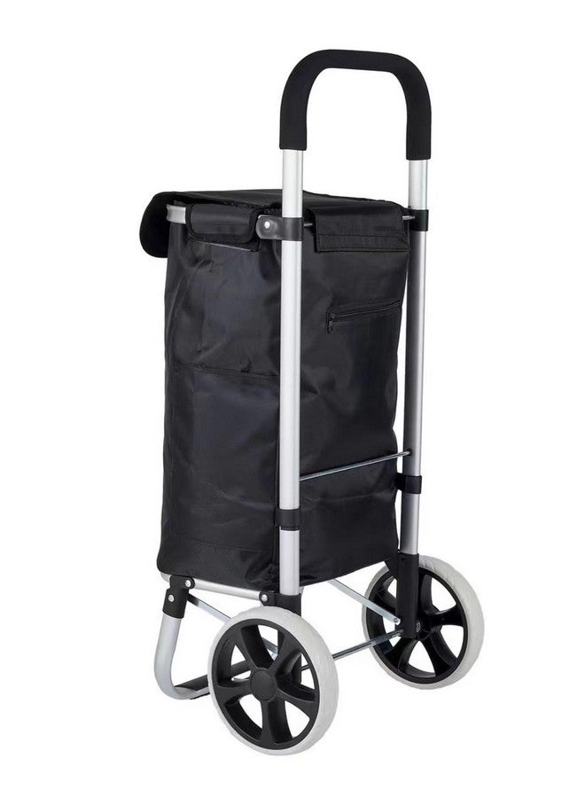 Inditradition Shopping Trolley Bag | Foldable Grocery Shopping Cart with Wheels, 54x24 CM (36 Liter Bag) - Black - Image 2