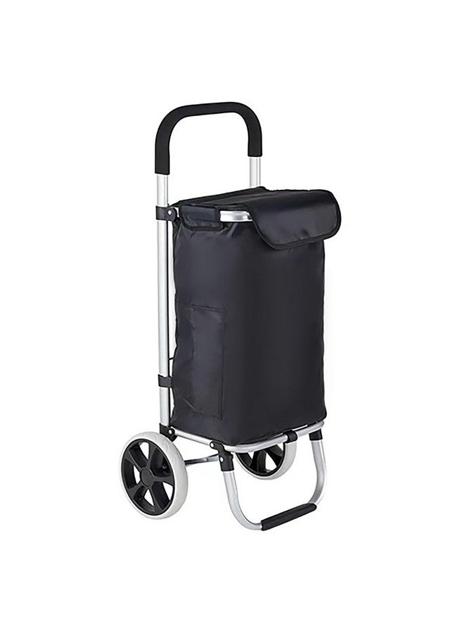 Inditradition Shopping Trolley Bag | Foldable Grocery Shopping Cart with Wheels, 54x24 CM (36 Liter Bag) - Black - Image 1