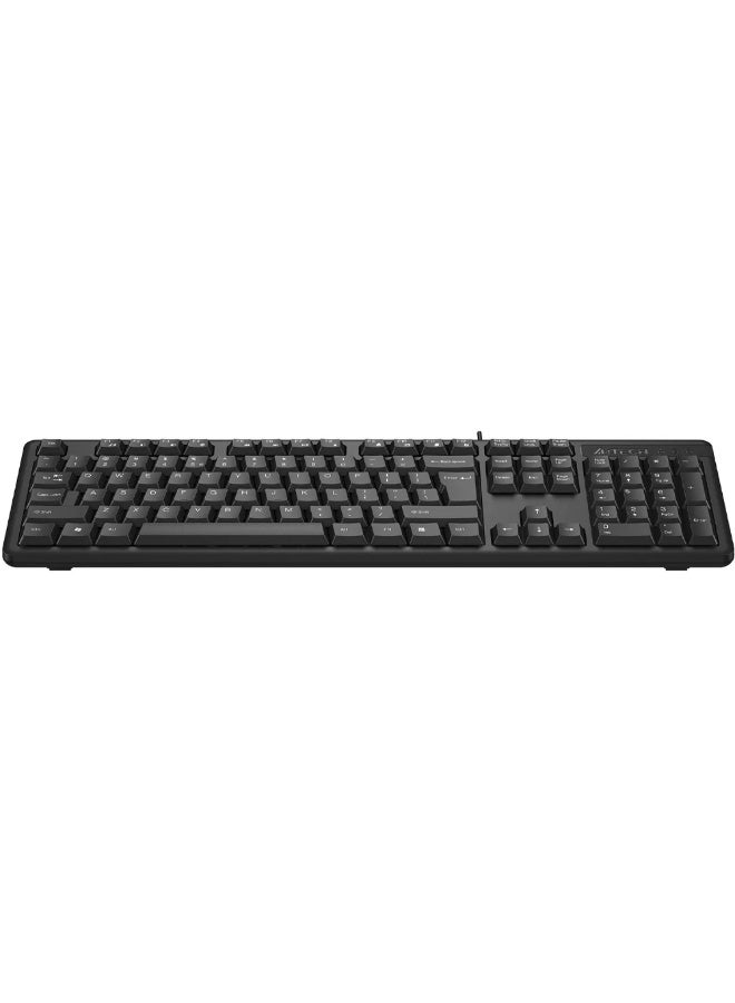 A4TECH A4Tech KKS‑3 Wired Keyboard – USB, English & Arabic Layout, 104‑Key Full Size, Splash‑Resistant Design, 12 Multimedia Hotkeys, Adjustable Tilt – Black - Image 2