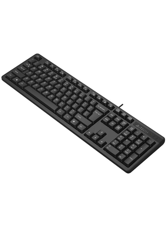 A4TECH A4Tech KKS‑3 Wired Keyboard – USB, English & Arabic Layout, 104‑Key Full Size, Splash‑Resistant Design, 12 Multimedia Hotkeys, Adjustable Tilt – Black - Image 3