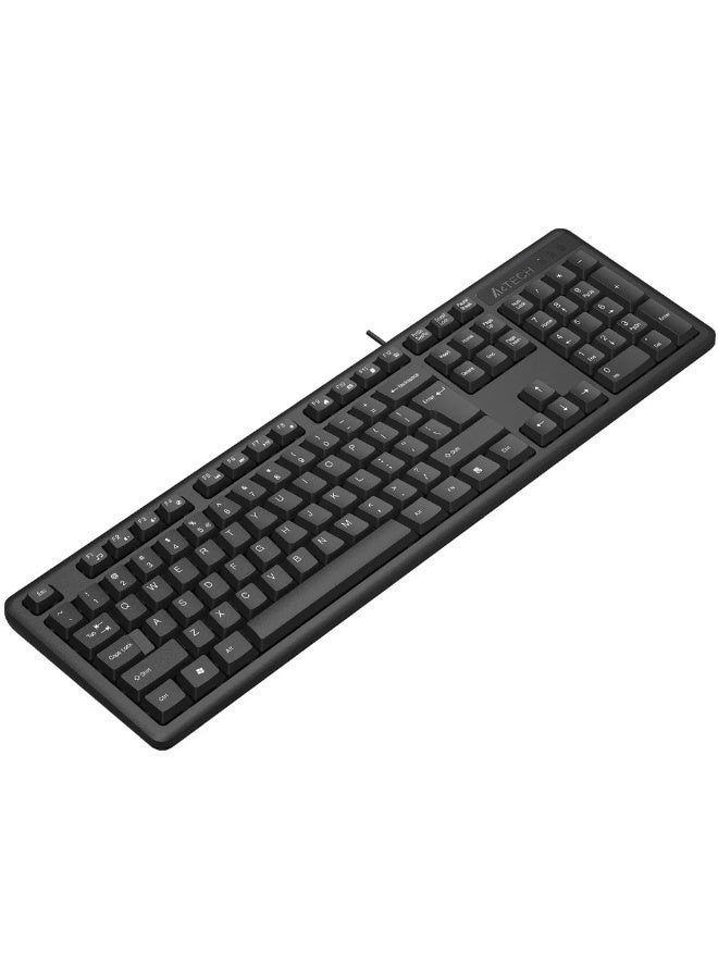 A4TECH A4Tech KKS‑3 Wired Keyboard – USB, English & Arabic Layout, 104‑Key Full Size, Splash‑Resistant Design, 12 Multimedia Hotkeys, Adjustable Tilt – Black - Image 4