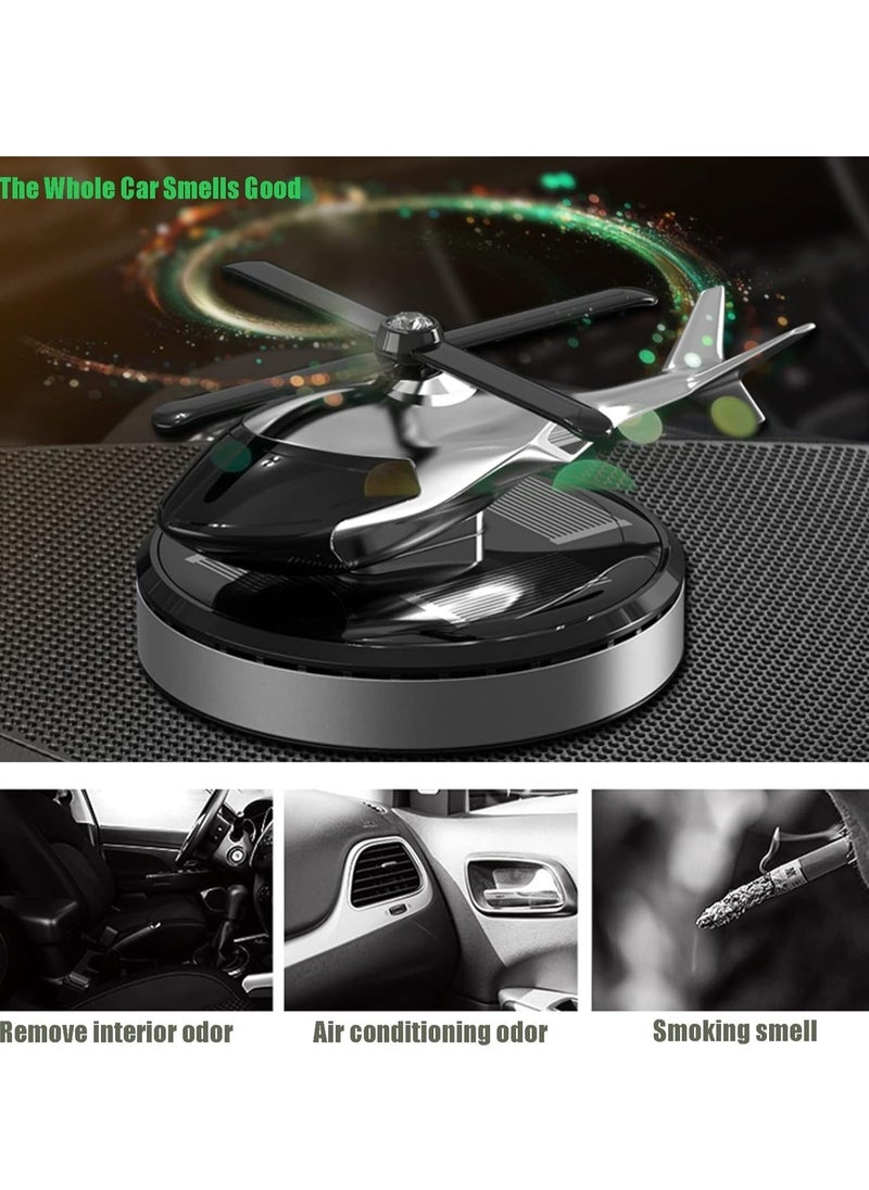 JAJEEK Solar Energy Rotating Helicopter Diffuser – Car Air Freshener, Long-Lasting Fragrance, Essential Oil Diffuser, Odor Eliminator, Home & Office Decor (Gold) - Image 2