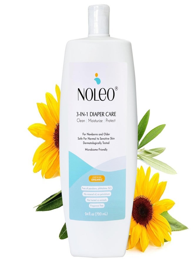 NOLEO 3-in-1 Diaper Care - Baby Cream, Cleanser & Lotion Organic - Diaper Rash - Rash Ointment - Cream to Clean, Moisturize & Protect Skin Made in France, 24 oz - Image 1