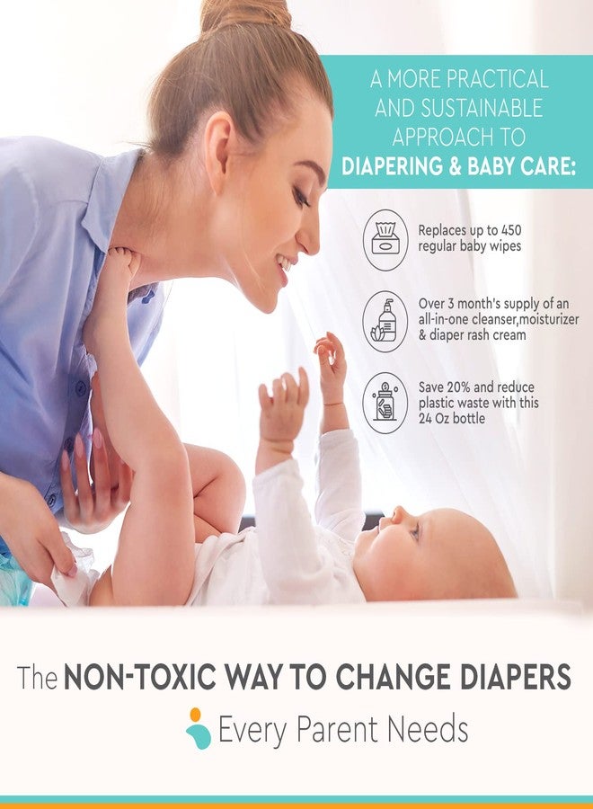 NOLEO 3-in-1 Diaper Care - Baby Cream, Cleanser & Lotion Organic - Diaper Rash - Rash Ointment - Cream to Clean, Moisturize & Protect Skin Made in France, 24 oz - Image 3