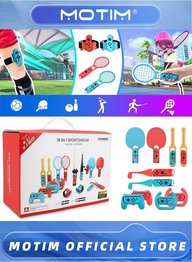 Motim 18 in 1 Switch Sport Accessories Bundle, Family Bundle Accessory Kit for Nintendo Switch Sports Games - Image 2