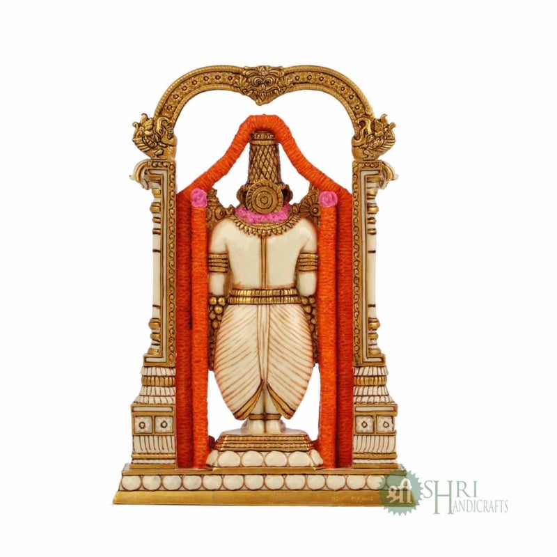 Profound Craft 8 Tirupati Balaji Fine Painting Idol Decorative Showpiece Handcrafted Balaji Murti for Home Office and Gifting Purpose Sculpture Golden Pack of 1 - Image 4