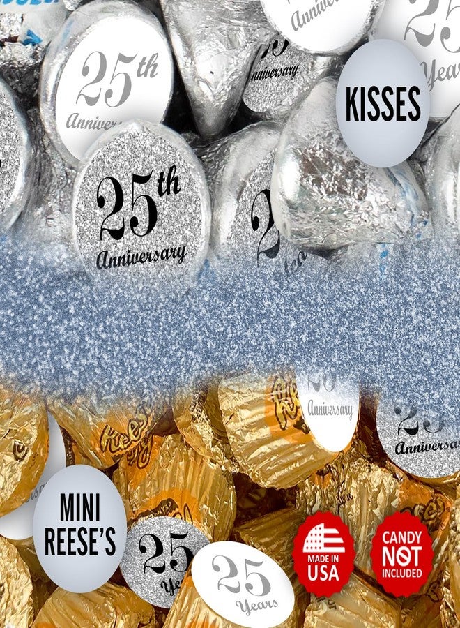 Creativity Labels 25th Anniversary Kisses Stickers, (Set of 216) Chocolate Drops Labels Stickers for 25th Wedding Anniversary, Party Favors Decor for Kisses. Made in USA - Image 3