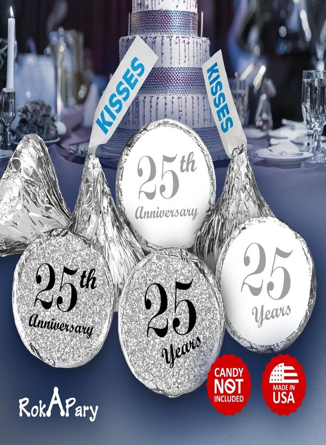 Creativity Labels 25th Anniversary Kisses Stickers, (Set of 216) Chocolate Drops Labels Stickers for 25th Wedding Anniversary, Party Favors Decor for Kisses. Made in USA - Image 2