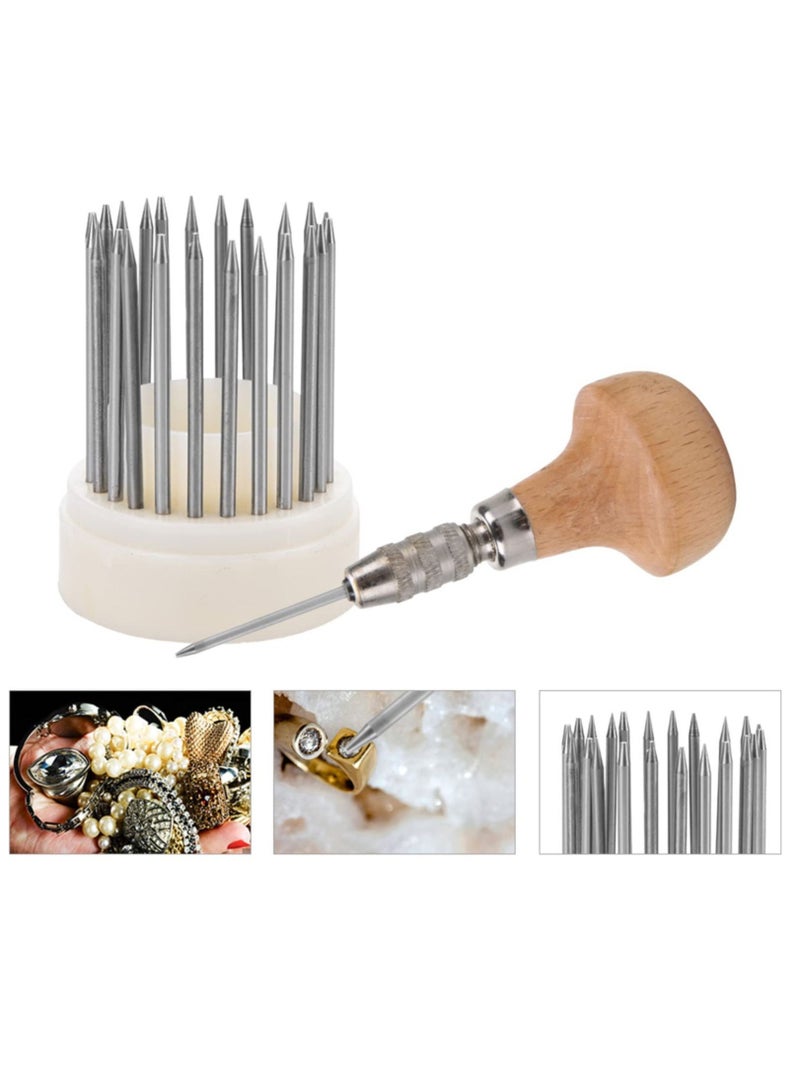 Excefore Jewelry Graver Tool, Diamond Bead Grain Tool, Metal Beading Tools Set Engraving Bead Grain Tool Diamond Stone Beads Setting Graver Jewellery Graver Tools for DIY Crafting Jewelry Making - Image 5