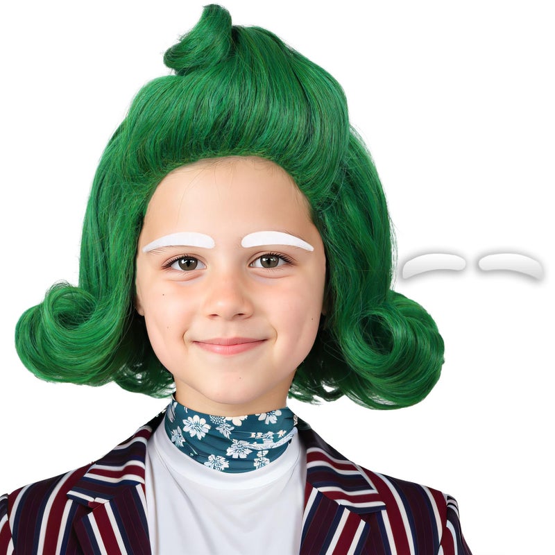 ColorGround Green Styled Cosplay Wig for Halloween Green for Kids