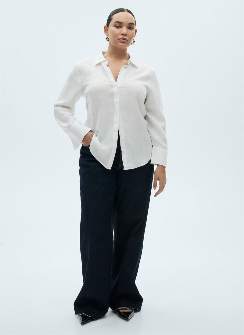 MANGO Regular Linen Shirt  - Image 1