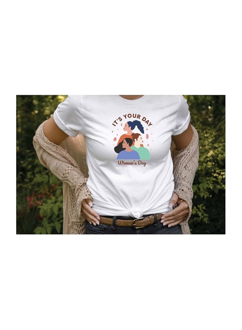 برينت شوب فور مي تي شيرت مطبوع برقبة دائرية لعيد المرأة للنساء والفتيات لإظهار هدية تمكين المرأة هدية للأخت هدية للأم هدية للزوجة هدية لصديقة - Image 5