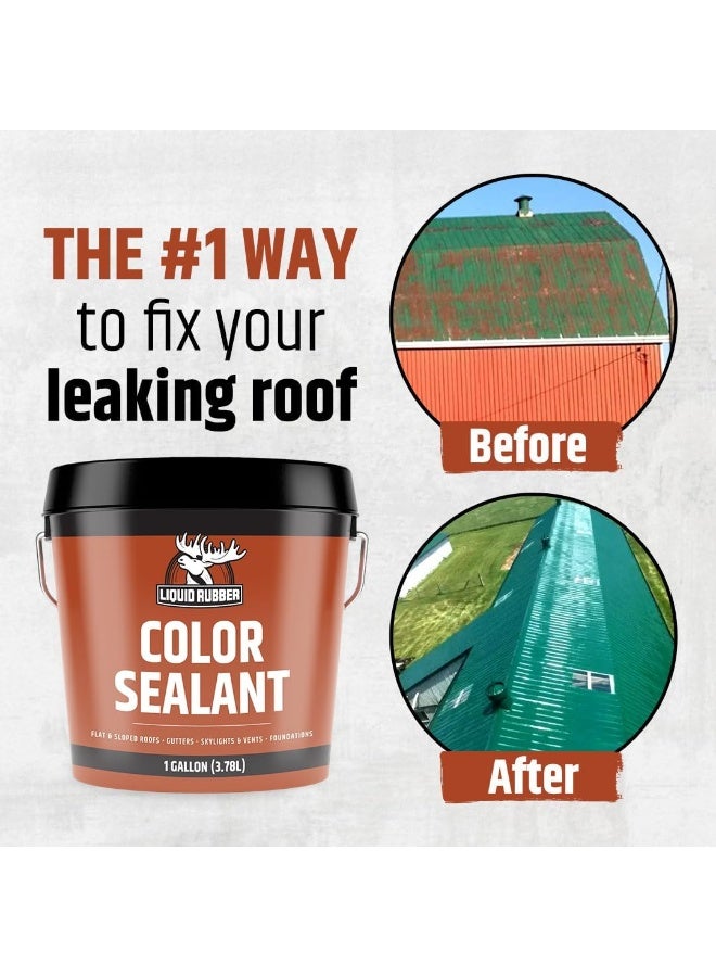 Liquid Rubber Color Waterproof Sealant - Multi-Surface Leak Repair Indoor and Outdoor Coating, Water-Based, Easy to Apply, White, 1 Gallon  - Image 2